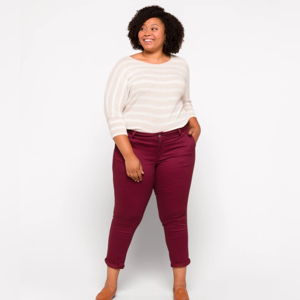 Market & Spruce Rosabel Skinny Pant Burgundy Stitch Fix 16W
